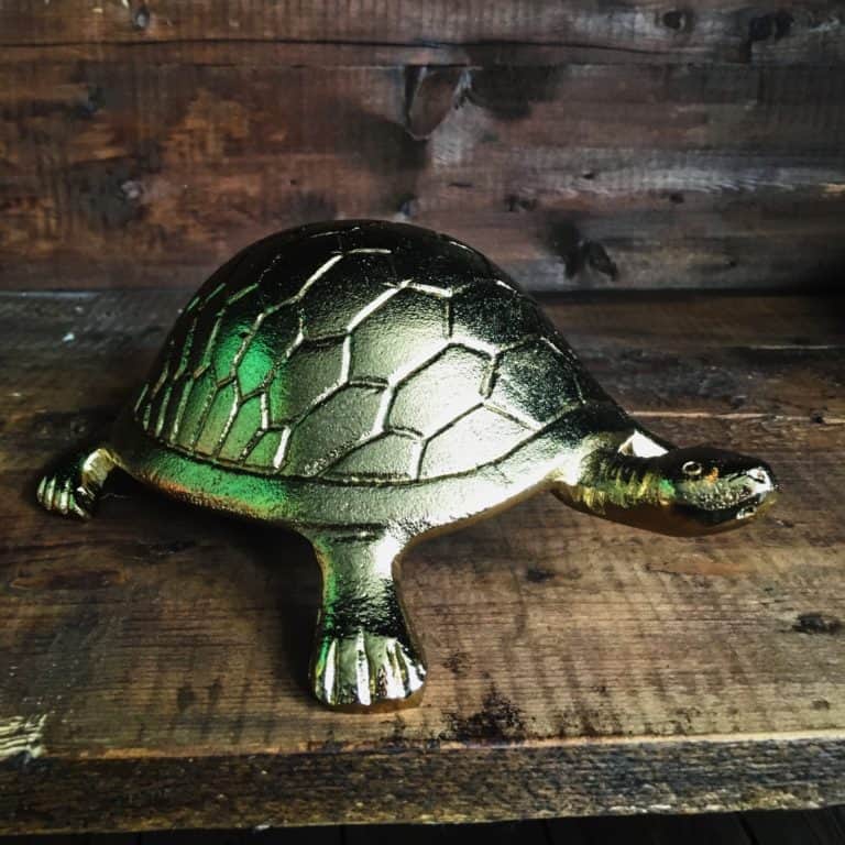 Golden Turtle Ornaments Trio
