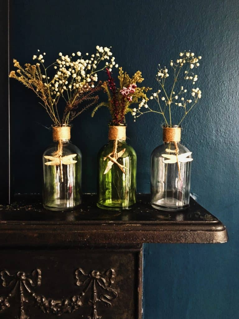 Trio of Insect & Bird Glass Bottle Ornaments - Image 3